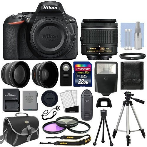 Cámara Nikon D5600 + 18-55mm + 2 Lentes + 32 Gb + Accesorio