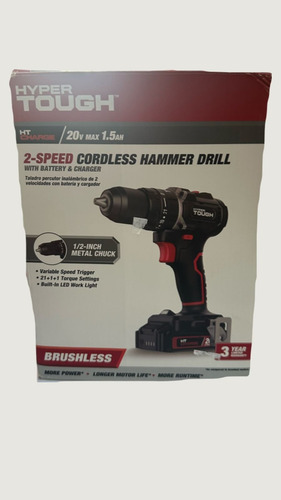 Taladro Inalambrico Rotomartillo Hyper Tough 20v Rojo 0.68000-27 000 Ipm (Usado)