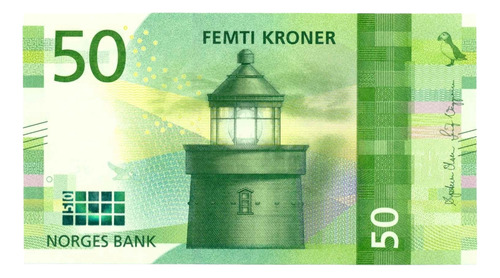 Noruega Billete Coleccion 50 Kroner 2017 Sin Circular Unc