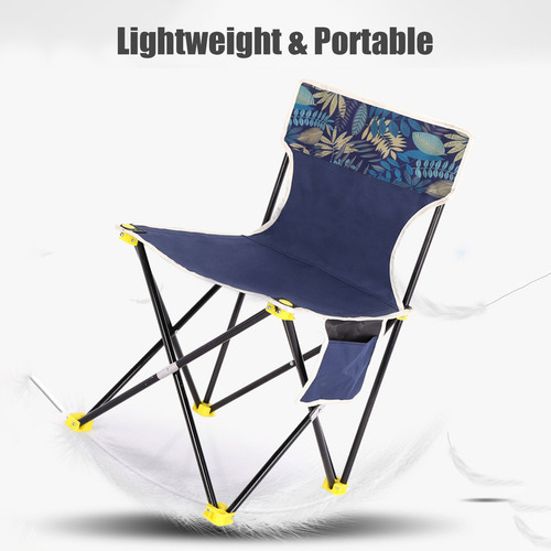 Silla Plegable Con Bolsillo, Ligera Y Plegable Para Acampar