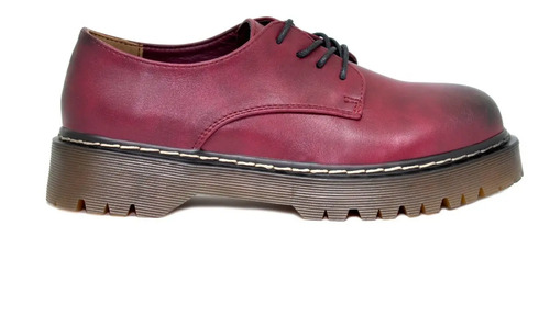 Zapatos Abotinados Mujer Cuero Ecológico Rojo Base Simple Ms | Envío gratis