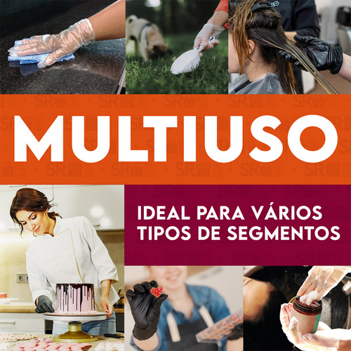 Luvas descartáveis Vabene Viniflex cor preto tamanho G de elastômero termoplástico x 100 unidades