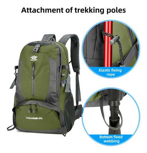 Mochila De Acampada, Senderismo, Viajes, 50 Litros, Almacena