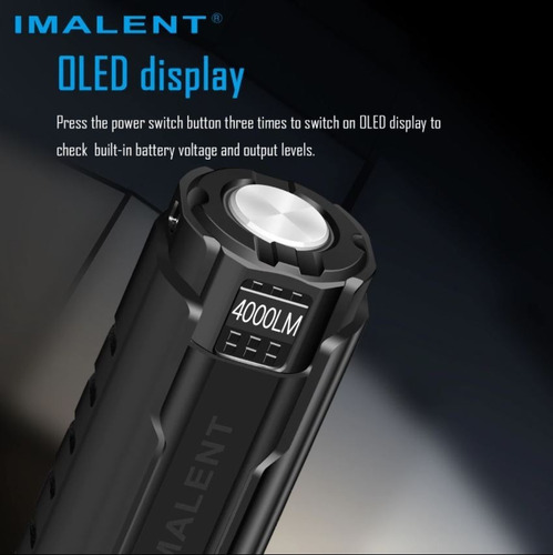 Lanterna Imalent Ld70 Edc 4000lm Oled Display Usb Magnético