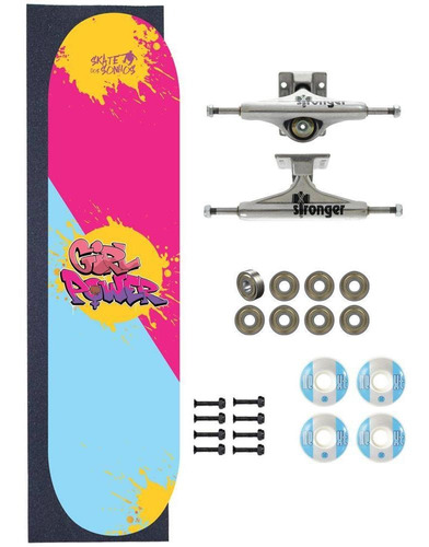 Skate Completo Amador Sds Co 8.0 Girl Power Base