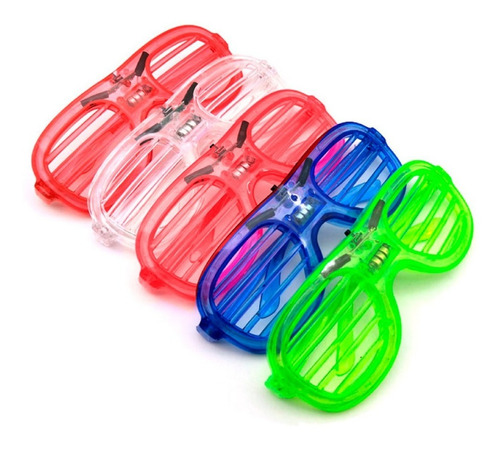 Imagem 1 de 5 de Óculos Com Led Cores Sortidas Kit 6 Unidades