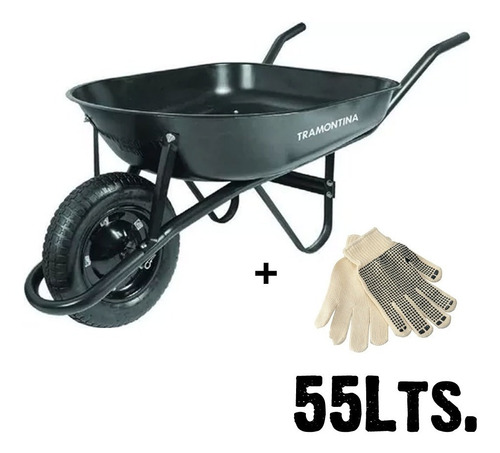 Carretilla De Mano Caja Redonda Tramontina 55lt + Obsequio!!