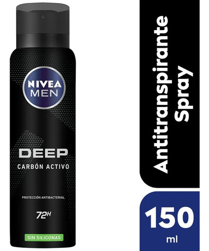 Desodorante Nivea Men Deep Original Carbon Activo Sin Silico