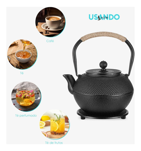 Juego De Teteras De Hierro Fundido De 300ml Tazas De Té De