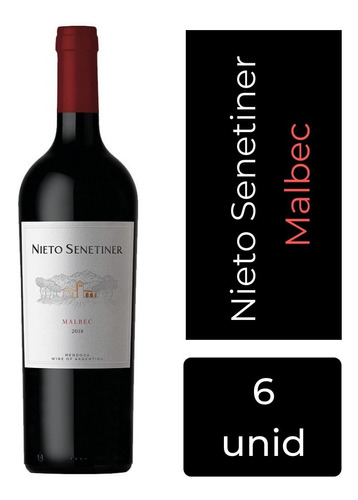 Vino Nieto Senetiner Malbec 750 Ml X6 Unidades Mp Drinks