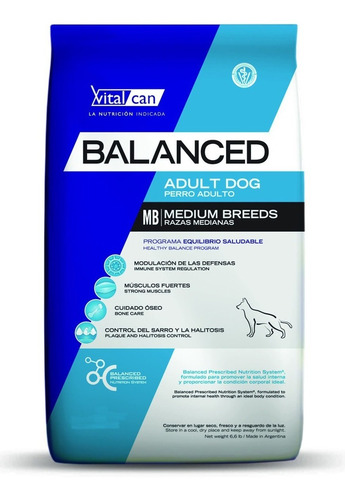 Vital Can Balanced Adulto Medium Breed 20kg Envio Gratis Tp#