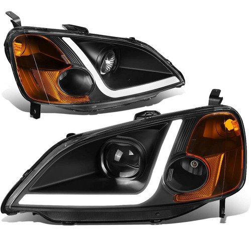 Dna Motoring Hl-lb-hc01-bk-am - Faros Delanteros Led Drl (la