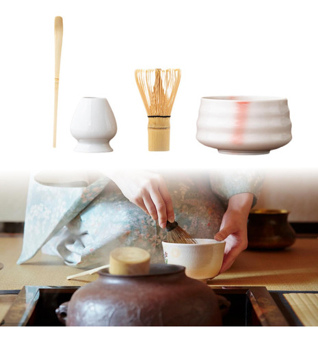 Juego De Té Matcha Batidor De Bambú Para Matcha Rosa