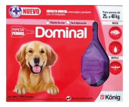 Dominal Pipeta Antipulgas Y Garrapatas - Perro De 25 A 40kg