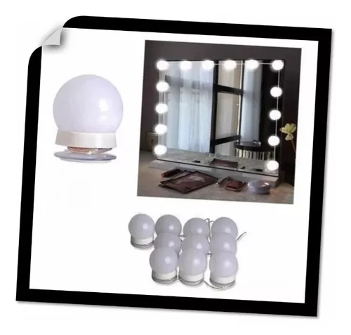 Kit 10 Luces LED para Espejo Tocador Maquillaje Lámpara Espejo