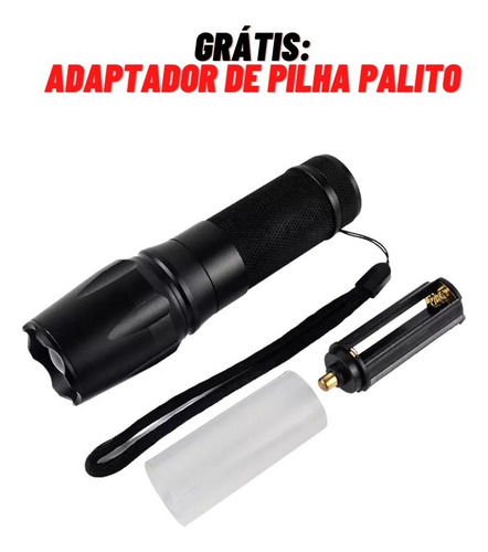 Lanterna De Led Tática Profissional X900 Com Sinalizador Lanterna Preta Luz Branco