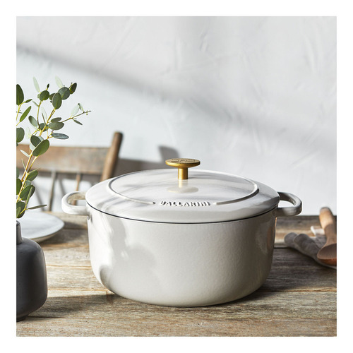 Olla Cocotte Ballarini De Hierro Fundido 26cm Antiadherente Color Blanco
