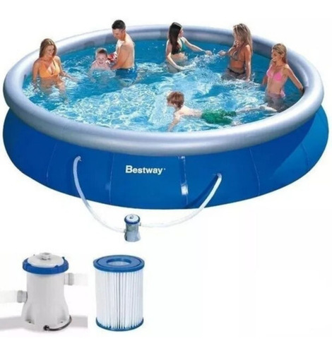 Pileta Inflable De Lona Redonda Bestway 457 X 84 Completa