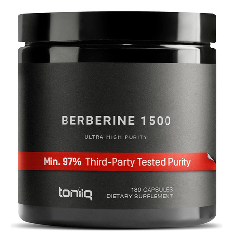 Berberina 1500 Mg De Ultra Alta Resistencia Toniiq 180 Cáps