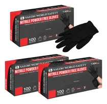 Comprar Guantes Desechables Salon World Safety De Nitrilo Negro, 3 C