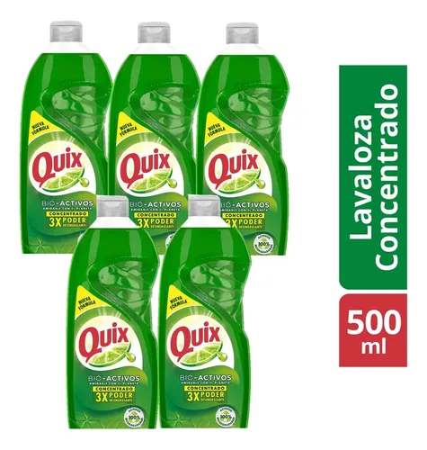 Pack X5 Quix Lavaloza Concentrado Bio Activos 500ml Limon