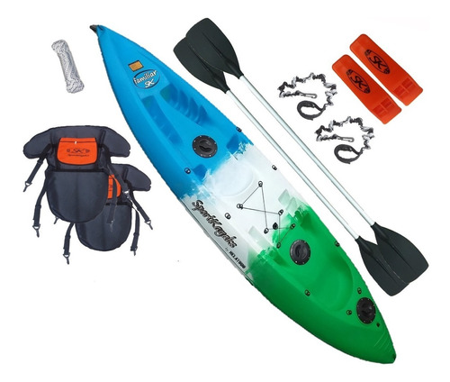 Kayak Doble + 1  Sportkayaks Familiar Env. Combo Rba Outdoor
