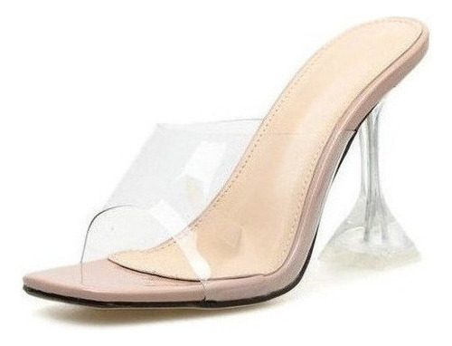 Zapatos Salon Transparentes Con Tacon Alto Y Punta Abierta A