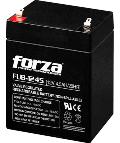 Batería Forza, Negro, 12 V, 4500 Mah, Plomo-ácido Batfza010