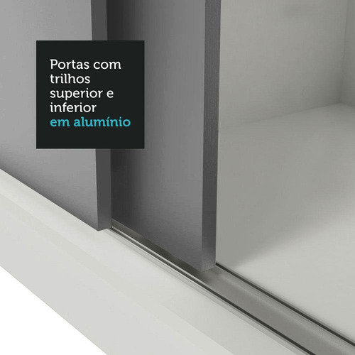 Guarda-roupa Casal 3 Portas De Correr Sublime Madesa Bc Cor Branco/Cinza