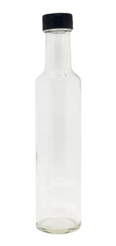 24 Botella Aceitera Vinagre Vidrio Cilíndrica 250cc Tapa