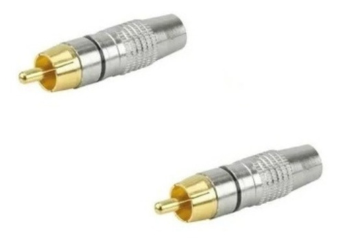 Imagem 1 de 3 de Plug Rca Macho Metálico Gold Alta Qualidade Kit Com 2