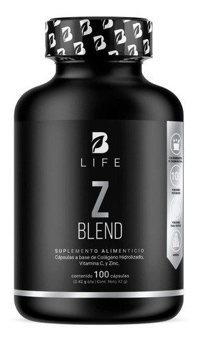 Zinc Con Colágeno Y Vitamina C De 100 Cápsulas. B Life 