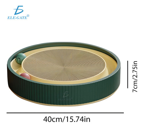 Rascador Para Gatos Juguete Almohadilla Interactiva Verde