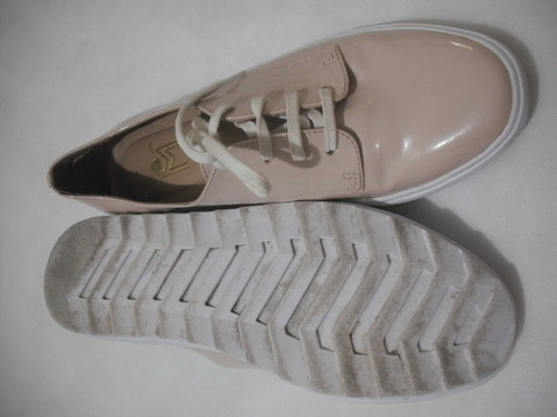 Tenis Rosa Bebe Verniz Tam 39 Solado Branco Usado Bom Estad