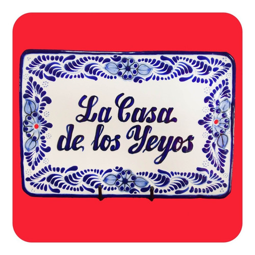 Imagen 6 de 7 de Placa Talavera Poblana Personalizada Rectangular 30x22cm Plc