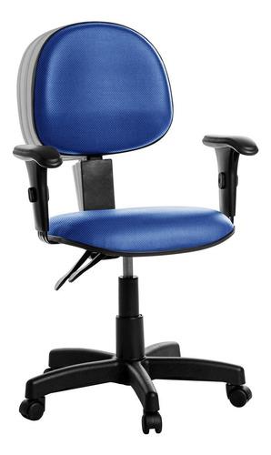 Cadeira Ergonômica Executiva Com Braço Azul Rj