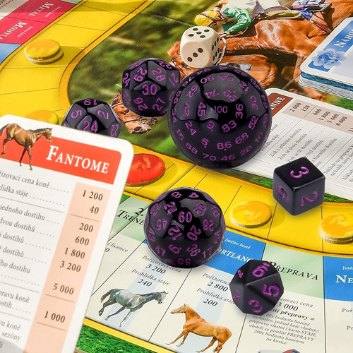Juego De Rol Dados Austor Negro Y Púrpura