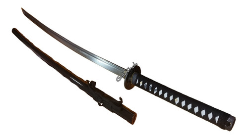 Katana Black Samurai Warrior Con Filo Lomo Ancho En Caja