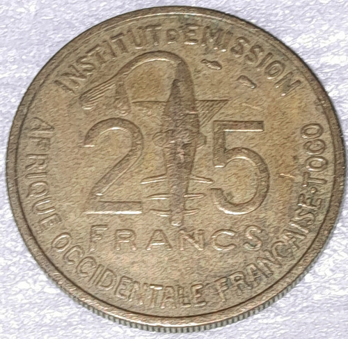 Moneda 25 Francos Africa Occidental Francesa 1957 