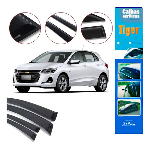 Calha De Chuva Defletor Tiger Novo Onix Hatch 2020 Até 2024