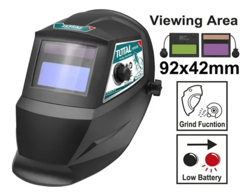 Máscara Para Soldar Fotosensible 92x42mm Total Color Negro