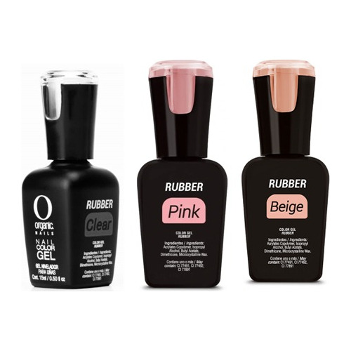 Base Rubber Pink 15ml+beige 15ml+clear 15ml Organic Nails