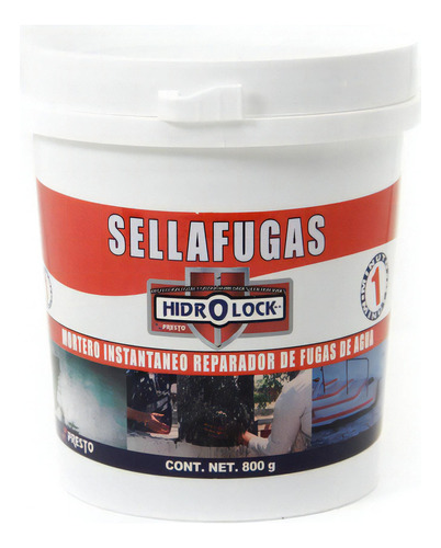 Sella Fugas Hidrolock Mortero Instantaneo Tarro 800 Gr