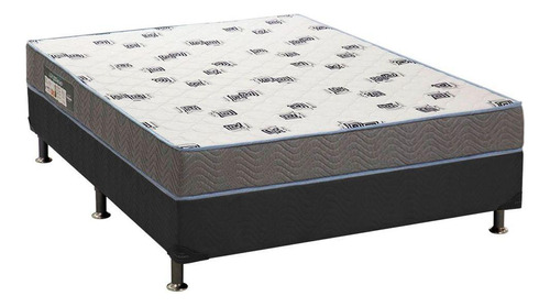 Cama Box Casal: Colchão Espuma Ortobom D33 Light Saúde + Ba