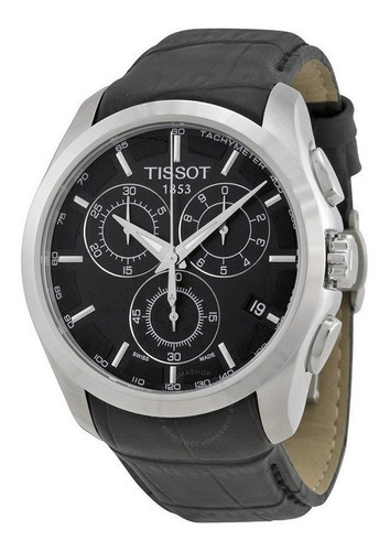 Relógio Tissot Couturier T0356171605100 Preto Couro Cor do bisel Prateado