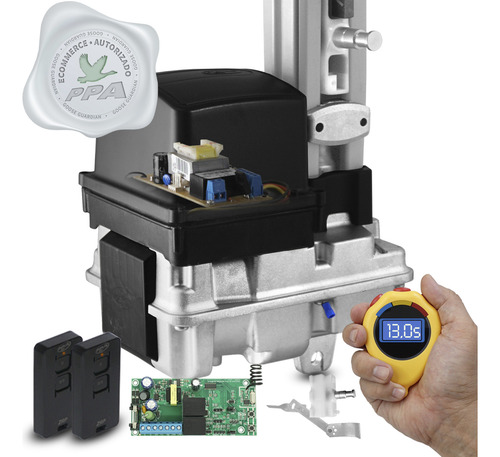 Kit Motor Bv 1,15m Trilho 2 Control Portão Eletrônico 300kg 127v Ppa Home 1.15m Trilho Aço Pintado