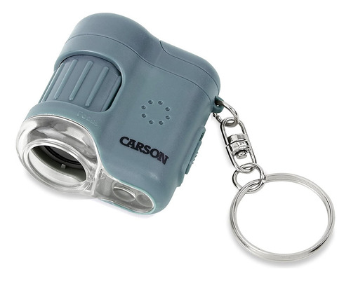 Lente de bolso Carson Microscope Micro Mini 20x Chaveiro UV cor azul