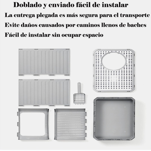 Caja De Arena Plegable Grande Inodoro Entrada Superior Fácil