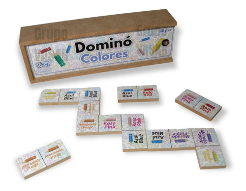 Dominó Bilingüe Colores Juego De Mesa Didáctico Educativo