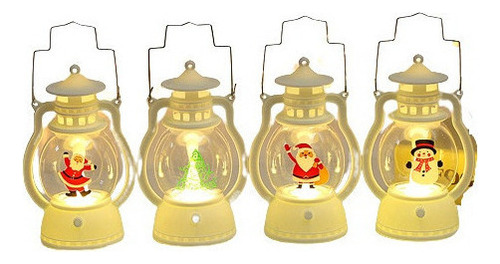 Adornos Decorativos De Luz Nocturna Portátil Navideña 4 Piez